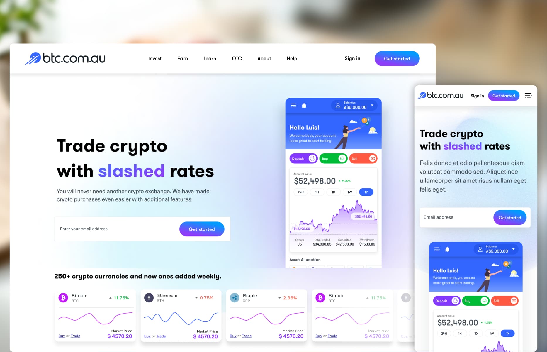 BTC.com Australia homepage